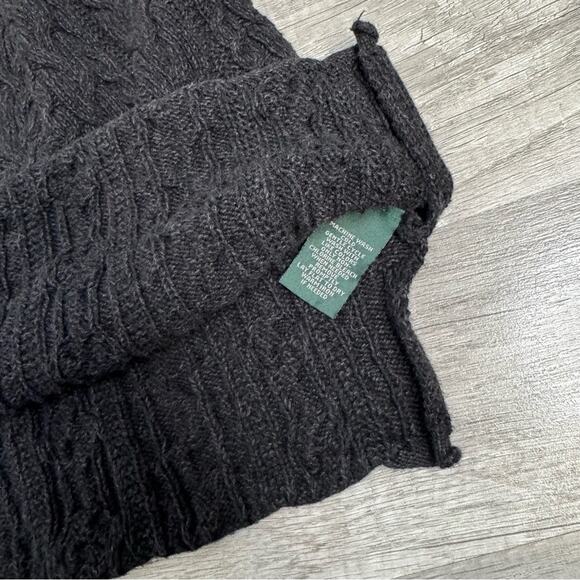 Ralph Lauren Black Cotton Cable Knit Sweater LRL Jeans Co. XL - Picture 5 of 8